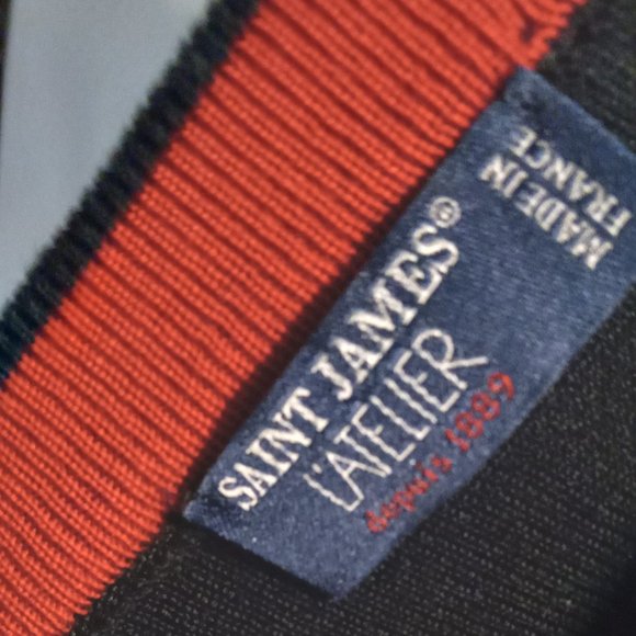 SAINT JAMES L'ATELIER - STRIPED SWEATER DRESS - BLACK/WHITE - SIZE 8 (EUC) - Picture 3 of 3